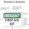 Signmission First Aid Kit, 5 in W x Rectangle, Vinyl Decal OS-2PACK-EM-D-35-L-10376 - alternate 3